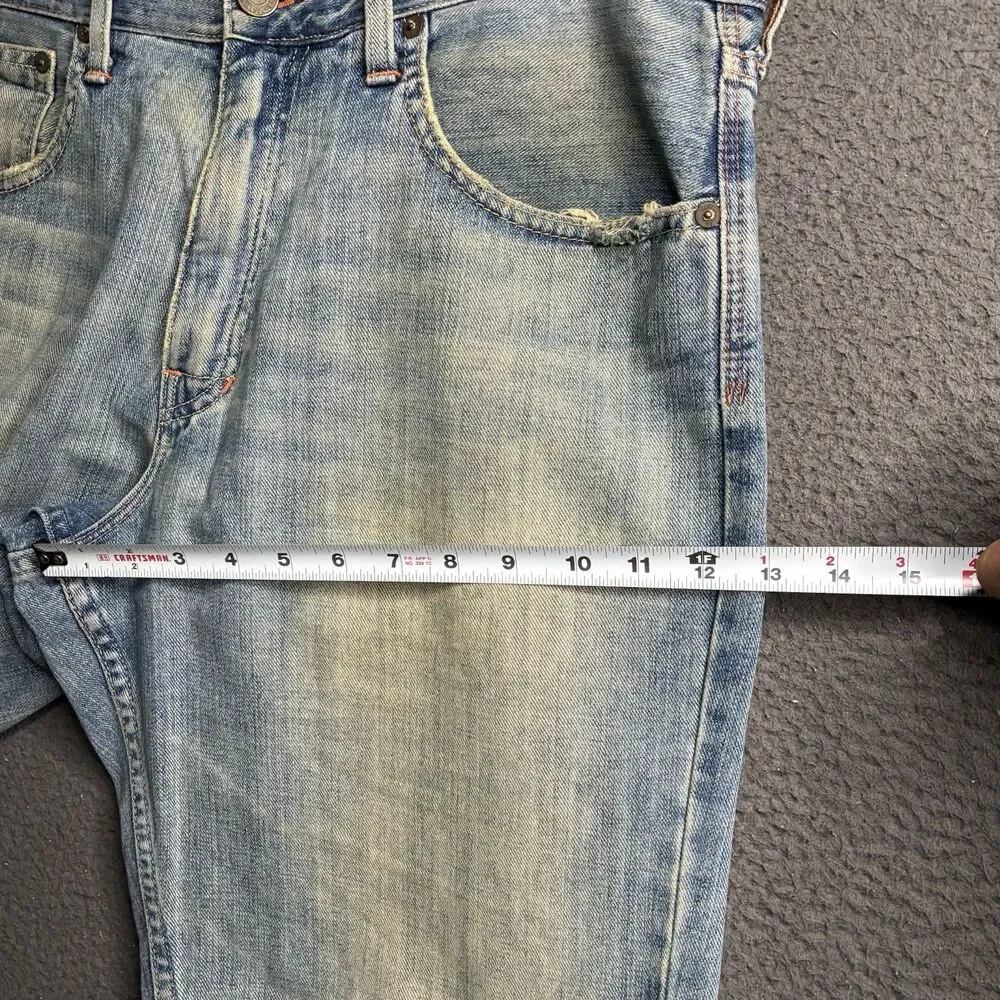 VTG American Eagle Jeans Mens Bootcut 36x30 Light Wash Whiskered Y2K